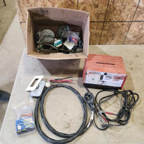 Various electrical items, battery charger
