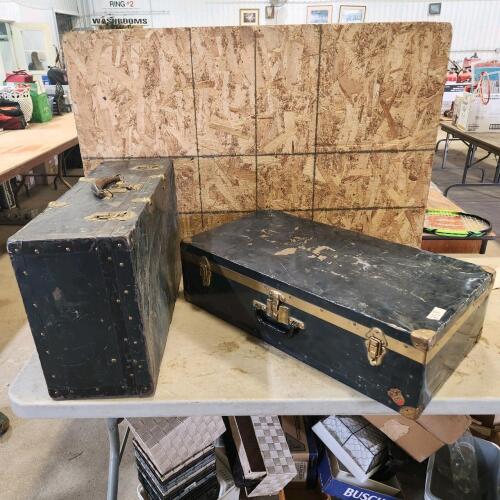 2 Vintage metal suitcases