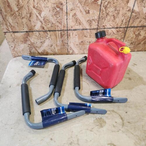 Large storage brackets, gas can