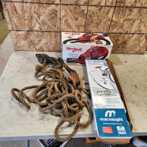 Oil pump missing hose, vacuum, rope tackle