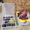 Various plugs & wires, sandpaper