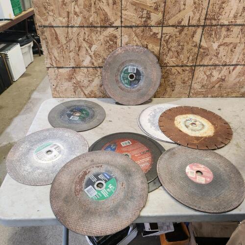 Various sized metal & concrete quick cut blades