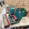 Propane lantern, sleeping mat, milk crate, camp stove