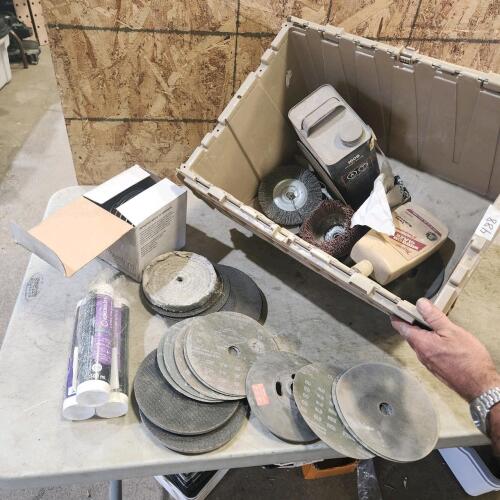 Caulking, grinding discs, etc.