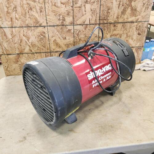 Shop vac air cleaning system