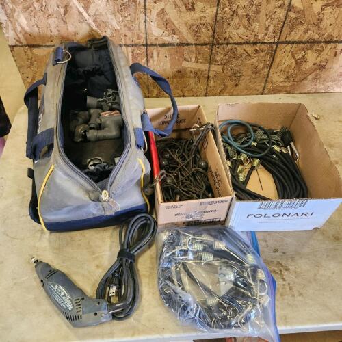 Bungee cords, rotozip, dremel, etc.
