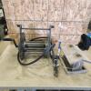 Wall mount hose reel, pruners, bird feeder