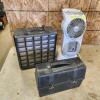 Storage drawers, fan, lunch box