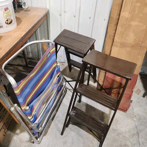 Beach chair, step stools