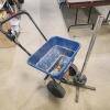 Fertilizer spreader, tire storage rack
