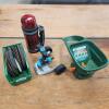 Seeder, sprinkler, thermos, 6" sanding disks