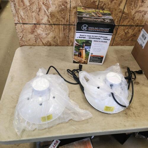 New Wood splitter, heat lamps