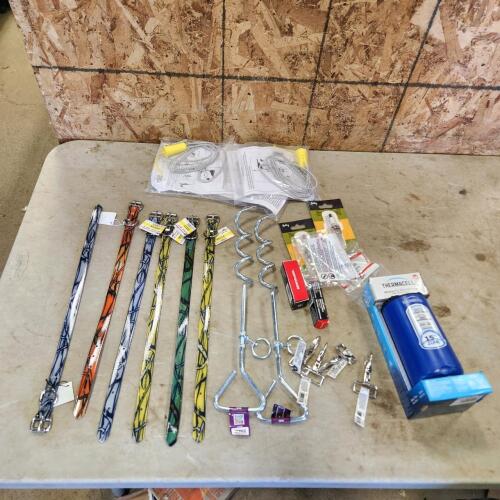 Dog collars, cow tail holders, spark plugs, mosquito repellent