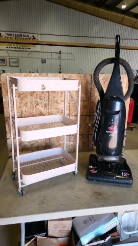 3 tier rolling shelf, vacuum