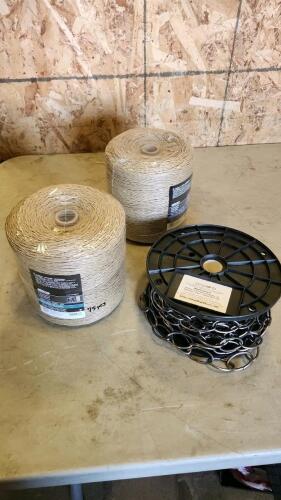 Poly twine, metal chain