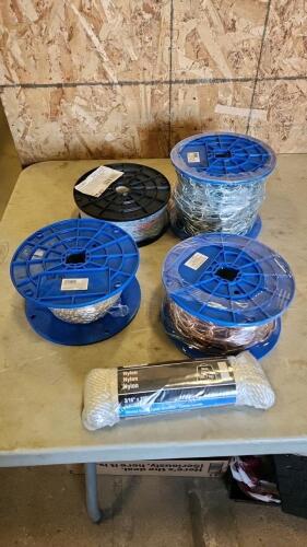 Various size chain, 3/16" nylon rope