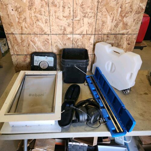 Dog door, plastic chains, etc.