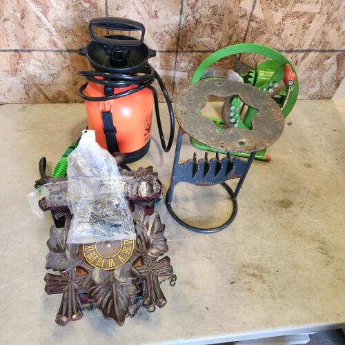Clock, 3L sprayer, etc.