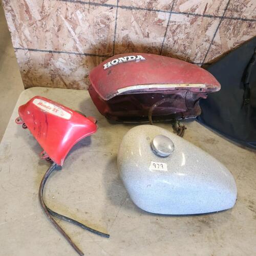 Antique motorcycle gas tanks