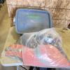 Rubber raft w 2 oars, air pump, life jackets
