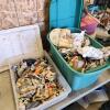 2 Totes of older house glassware, etc.