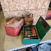 Metal boat fuel tank, gas can and camp stove
