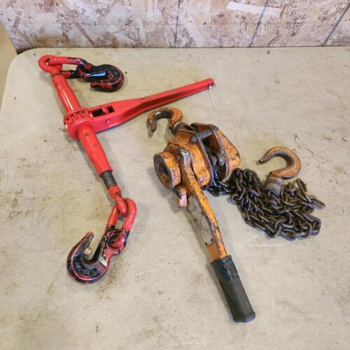 Chain hoist, ratcheting load binder