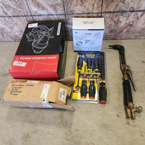 Torch head, screwdrivers, etc.