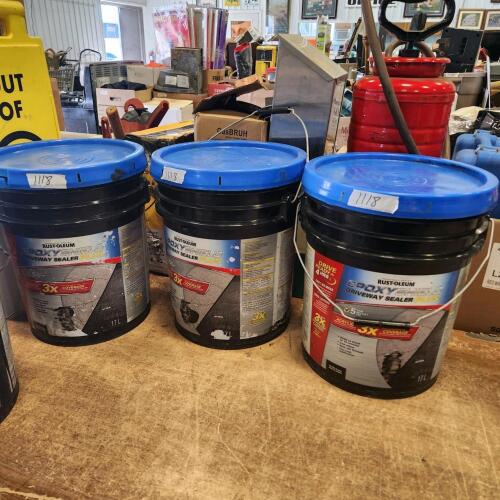 3 Buckets driveway sealer