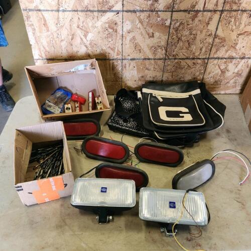 6.5" Trailer lights, 8" light pods, drill bits, etc.