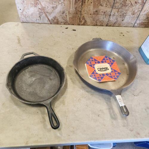 12",10" Cast frying pans