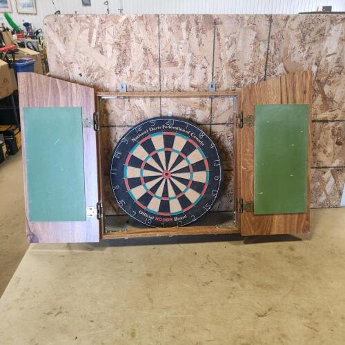 Dart board & cabinet