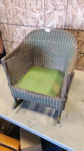 Child wicker rocker Circa 1927 w slight damage
