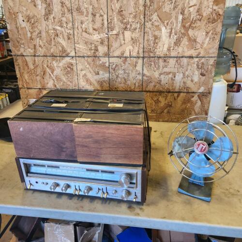 Fan, pioneer receiver w speakers