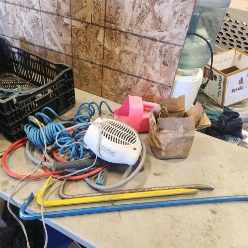Claw bars, air hoses, washers, etc.