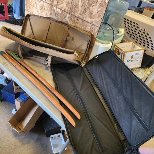 Wooden swords, soft gun cases