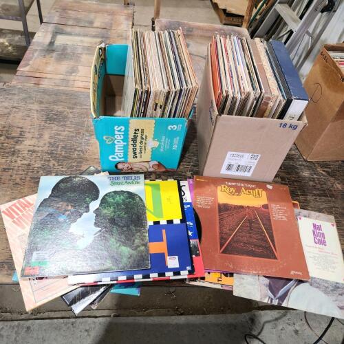 2 boxes of assorted records