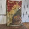 47"x30" Cardboard Coca-Cola sign in rough shape
