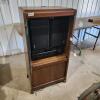 Yamaha reciever w Bose speaker in cabinet 44"H 22"W
