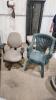 2 patio chairs, office chair