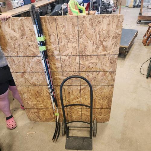 2 Wheel dolly and LH hockey sticks