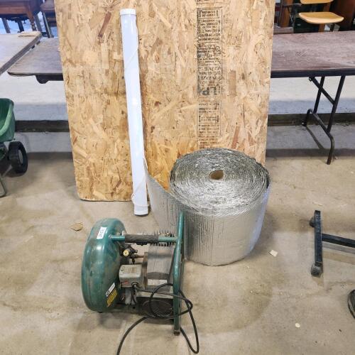 16" W Bunble insulation, 4' LED light, air compressor