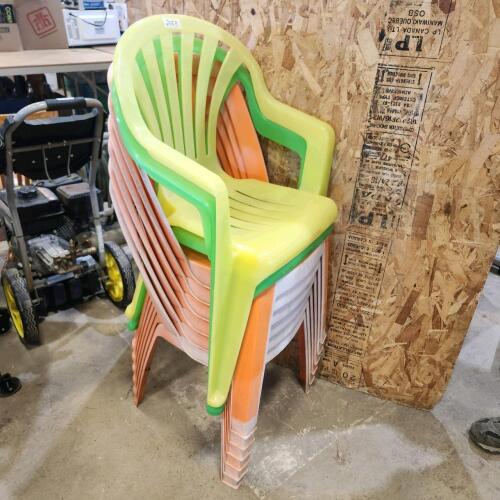 8 Plastic chairs