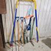 Flower hook, baby swing, handles, golf bag cart, pruner