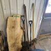 2"T 45"L Maple live edge slab & gardening tools