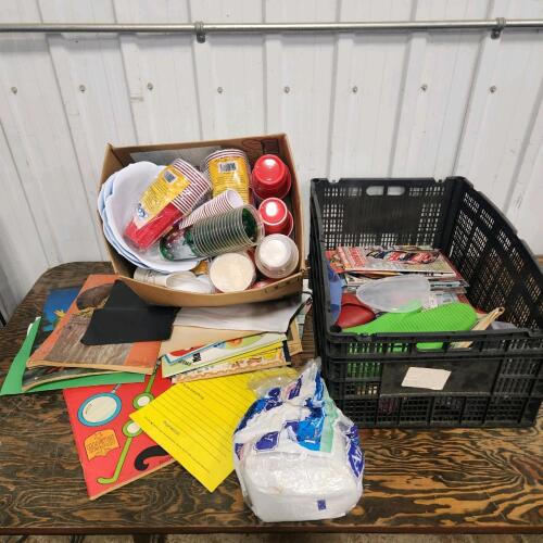 Various magazines & picnic supplies