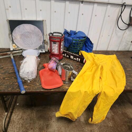 Battery lantern, cotton gloves, etc.