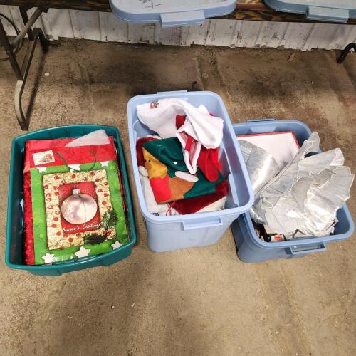 3 Totes of Christmas items