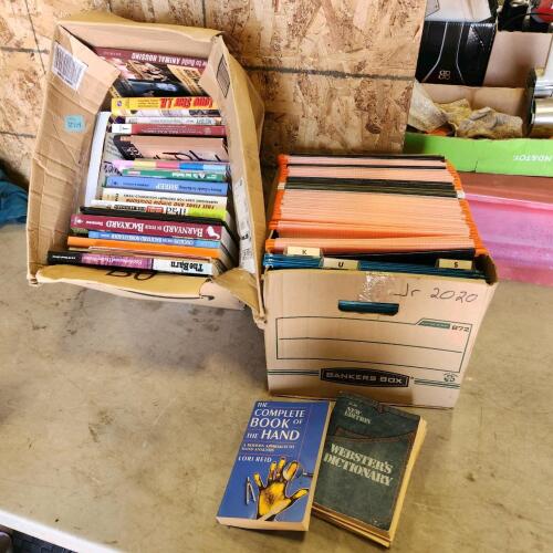 File box, various books