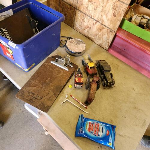 Toys, clipboards, etc.